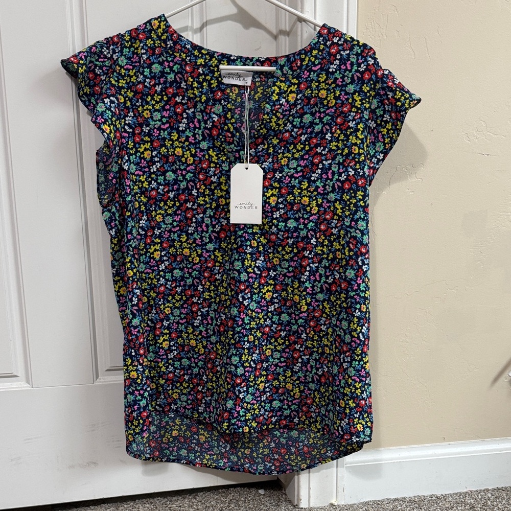 Colorful Floral Blouse - Multicolor